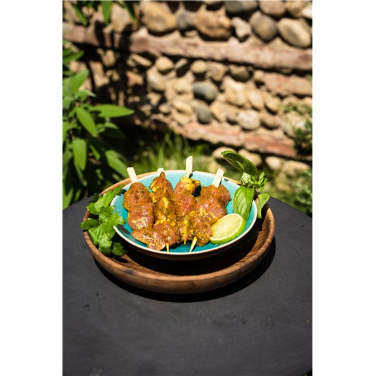 Brochette d'Agneau marinade curry gingembre