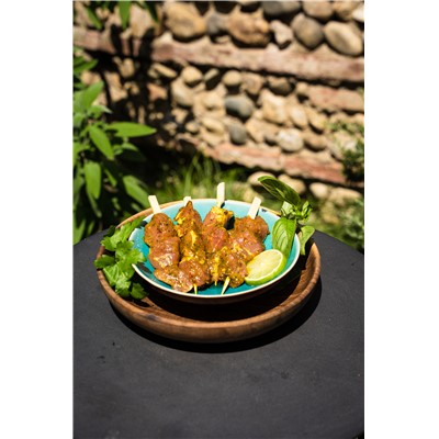 Brochette d'Agneau marinade curry gingembre